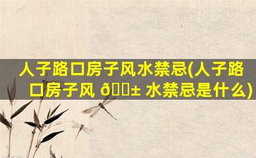 人子路口房子风水禁忌(人子路口房子风 🐱 水禁忌是什么)